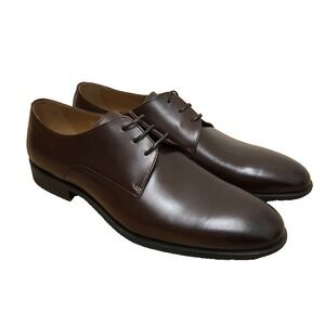 Hugo Boss Colby Leather Derby Dress Shoes Mens 10.5 Dark Brown Business Career